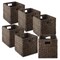 Casafield Water Hyacinth Storage Baskets, Collapsible Cube Organizers, Woven Bins for Bathroom, Bedroom, Laundry, Pantry, Shelves
